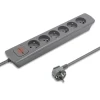 Qoltec Power strip 6 sockets 1.8m Grey