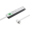 Qoltec Power strip 4 sockets 1.8m White-grey