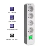 Qoltec Power strip 4 sockets 1.8m White-grey
