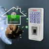 Qoltec Code lock OBERON with fingerprint reader RFID Code Card key fob Doorbell IP68 EM