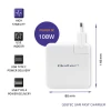 Qoltec Power charger GaN FAST 108W 5-20V 3- 4.7A USB C Laptop Smartfon White