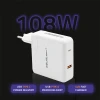 Qoltec Power charger GaN FAST 108W 5-20V 3- 4.7A USB C Laptop Smartfon White