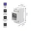 Qoltec Single phase electronic energy consumption meter 230 V LCD 2P DIN rail