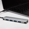 Qoltec Hub Adapter USB-C 3.1 5in1 4x USB 3.0 DC