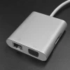 Qoltec Hub Adapter USB-C 3.1 4in1 USB 3.0 VGA RJ45 USB-C PD 92W