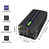 Qoltec Monolith voltage converter 2000 MS Wave 12V to 230V 1000/2000W USB