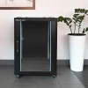 Qoltec 19" RACK cabinet 15U 600 x 855 x 600 Tempered doors Standing Feet + Casters Steel case Lock