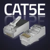 Qoltec RJ45 Through connector plug CAT5e FTP Pass Through Gold plated contacts 100 pieces