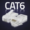 Qoltec RJ45 Through connector plug CAT6 UTP Pass Through Gold plated contacts 100 pieces