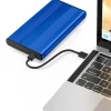 Qoltec Aluminium External Hard Drive Case HDD SSD 2.5'' SATA3 USB 3.0 Blue