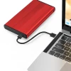 Qoltec Aluminium External Hard Drive Case HDD SSD 2.5'' SATA3 USB 3.0 Red