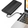 Qoltec Aluminium External Hard Drive Case HDD SSD 2.5'' SATA3 USB 3.0 Black