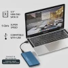 Qoltec Aluminium Enclosure SSD HDD 2.5'' drive SATA USB 3.0 Super speed 5Gb/s 2TB Blue