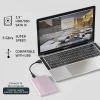 Qoltec Aluminium Enclosure SSD HDD 2.5'' drive SATA USB 3.0 Super speed 5Gb/s 2TB Pink