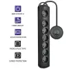 Qoltec Surge protector with Foot Quick Switch 7 sockets 1.5m Black