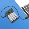 Qoltec Battery Charger for Ni-MH type R03 AAA R6 AA LCD USB cable