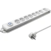 Qoltec Surge protector 8 sockets 1.5m White