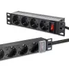 Qoltec Aluminium Power strip for RACK 10'' 1U 16A PDU 4xSCHUKO 1.8m