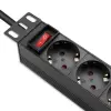 Qoltec Aluminium Power strip for RACK 10'' 1U 16A PDU 4xSCHUKO 1.8m