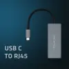 Qoltec Network Adapter USB-C 3.1 RJ45 Ethernet 1000Mb/s Aluminum