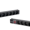 Qoltec Aluminium Power strip for RACK 1U 16A PDU 16xFRENCH Vertical 1.8m