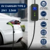 Qoltec Mobile EV charger with adjustable 2in1 Type2 3.5kW 230V SCHUKO 16A Wi-fi LCD Portable Wallbox 5m