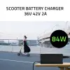Qoltec Charger for electric scooter, e-bike 84W 36V 42V 2A 8.0*8.0+pin +power cable