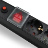 Qoltec Overvoltage power strip for RACK 19" with CB 1U 16A PDU 6xSCHUKO 2m