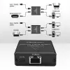 Qoltec Splitter mini SWITCH 1x2 port RJ45 1000Mbps USB-C Aluminium