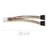 Qoltec Cable adapter POWER MOLEX 2xSATA 0.2m