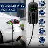 Qoltec Mobile charger for EV 2-in-1 Type2 with regulation 3.5kW 230V SCHUKO 16A LCD Portable Wallbox 5m