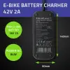 Qoltec Fast Charger for e-bike, electric scooter 36V 42V 2A 5.5*2.1 water resistant + power cable