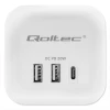 Qoltec Power cube 6-in-1 extension cord with illuminated switch 3x AC 2x USB 1x USB-C PD 20W White