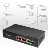 Qoltec FAST Ethernet PoE SWITCH 4x RJ45 PoE 1x RJ45 Uplink 1x SFP 65W 1000 Mb