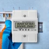 Qoltec Three-phase electronic meter DIN rail energy consumption meter 400V 100A LCD 4P