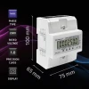 Qoltec Three-phase electronic meter DIN rail energy consumption meter 400V 100A LCD 4P