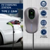 Qoltec EV Charging Station 2-in-1 Type2 22kW LCD 2 EV cards 3 phases Wallbox 5m