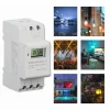 Qoltec Electronic Timer Switch for DIN Rail with Built-in Battery 7-Day Schedule 16 Programs