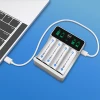 Qoltec Battery Charger for Ni-MH type R03 AAA R6 AA LCD USB-C cable White
