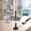 Qoltec 4G LTE antenna with magnetic base 5dBi omnidirectional indoor 600-2700 MHz SMA 3m