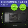 Qoltec Fast Charger for e-bike, electric scooter 36V 42V 4A 5.5*2.1 + power cable