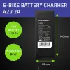 Qoltec Fast Charger for e-bike 36V 42V 2A GX12-3Pin +power cable