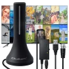 Qoltec Internal High-Power DVB-T/T2 TV Antenna signal amplifier 4K high gain 32dBi 360º 4m