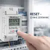 Qoltec Single-phase electronic energy consumption meter for DIN rail RESET periodic and continuous meter 230V 60A LCD LED 2P