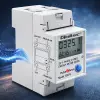Qoltec Single-phase electronic energy consumption meter for DIN rail RESET periodic and continuous meter 230V 60A LCD LED 2P