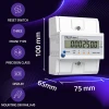 Qoltec Three-phase electronic meter with reset DIN rail energy consumption meter 400V 100A LCD LED 4P