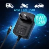Qoltec Automatic charger for AGM GEL STD batteries 6V/12V charger 6W 5.5x2.1 1.8m cable