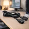 Qoltec Power cable IEC C13 C14 3x1.00mm² Pure copper Cu 2m