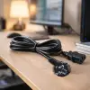 Qoltec Power cable SCHUKO CEE 7/7 (E/F) angled plug IEC C13 3x0.50mm² Pure copper Cu 1.8m