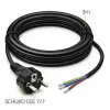 Qoltec SCHUKO CEE 7/7 (E/F) power cable copper Cu stripped and soldered 3x0.75 mm² 3m